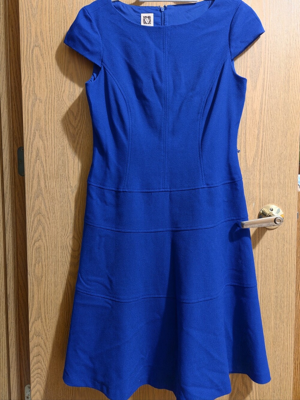 Anne Klein Cap Sleeve Blue Dress